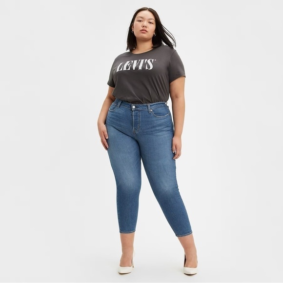 Levi’s Wedgie Skinny Classic High Rise Denim Blue Jeans Button Fly 16 Women’s - Picture 2 of 14